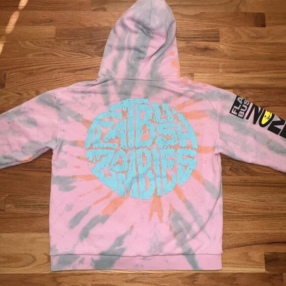 Flatbush Zombies FBZ Orange Sunshine Pullover Hoodie Pink Glorious Dead Sz Med - Picture 8 of 11